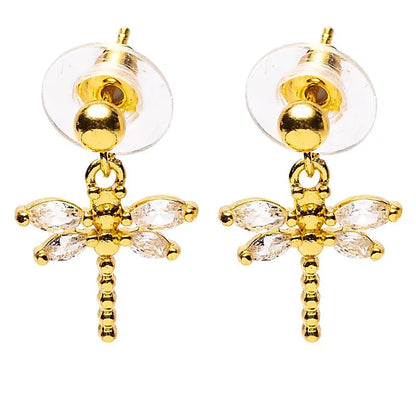 Oorbellen libelle goudkleurig thumb
