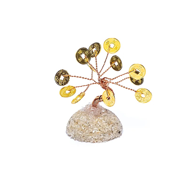Mini présentoir d'arbre à monnaie avec 32 pièces - ± 4,5 cm ; ± 20g