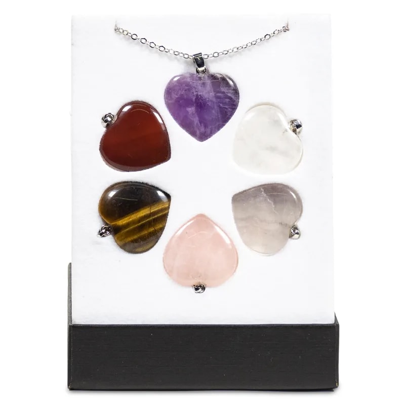Love Heart Mineral Stones SETS in display wholesale