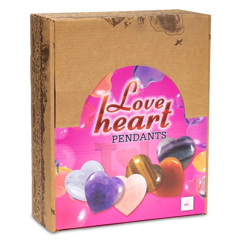 Love Heart Mineral Stones SETS in display