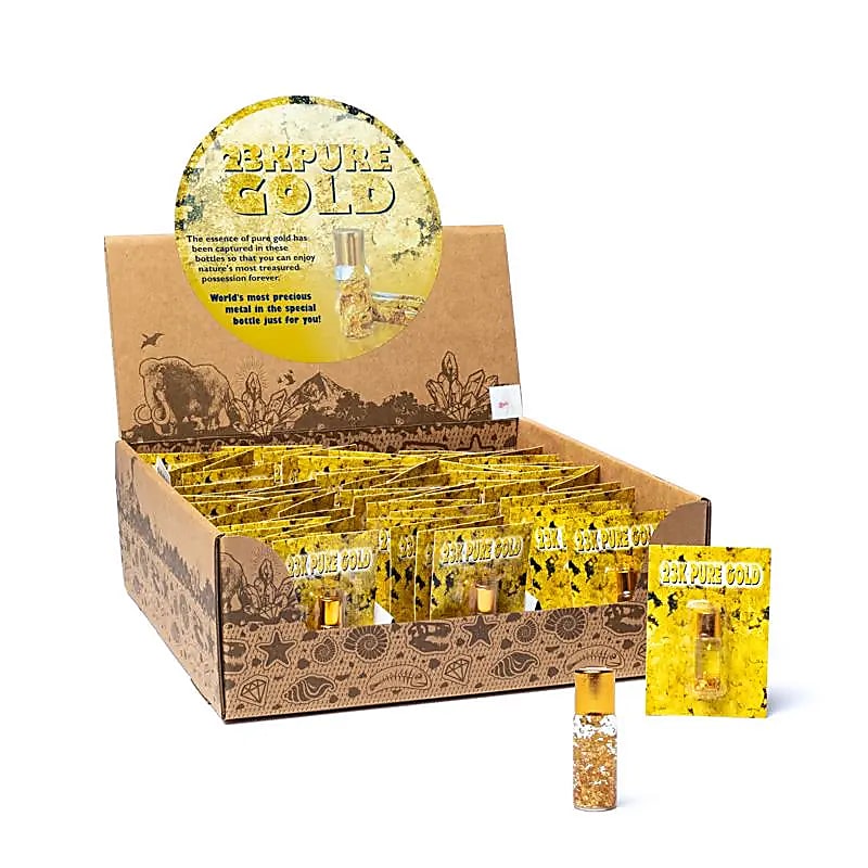 Présentoir de bouteilles avec feuille d'or pur - 60 pièces - 8x6x1cm; 10g