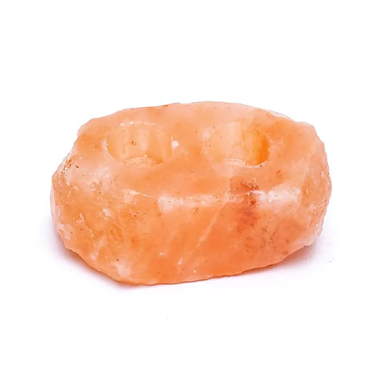 Zoutkristal sfeerlicht 2 waxinelichtjes
