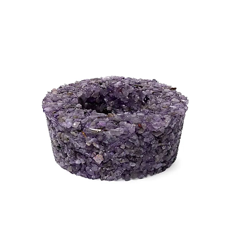 Candle holder round amethyst