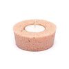 Bougeoir rond en quartz rose