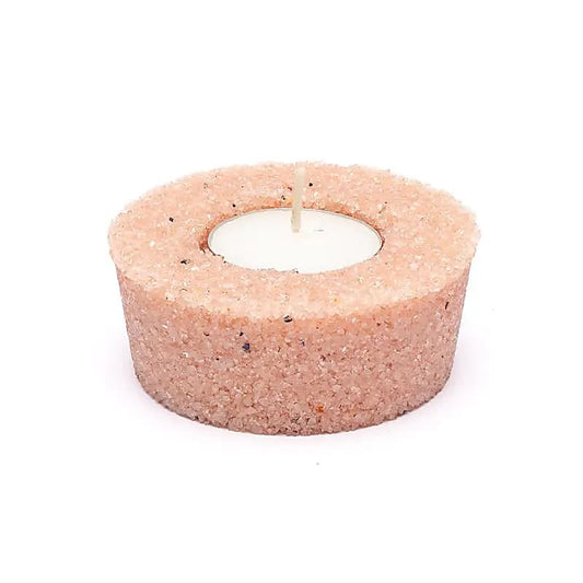 Bougeoir rond en quartz rose