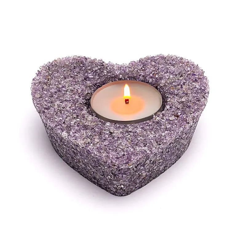 Portavelas corazón de amatista