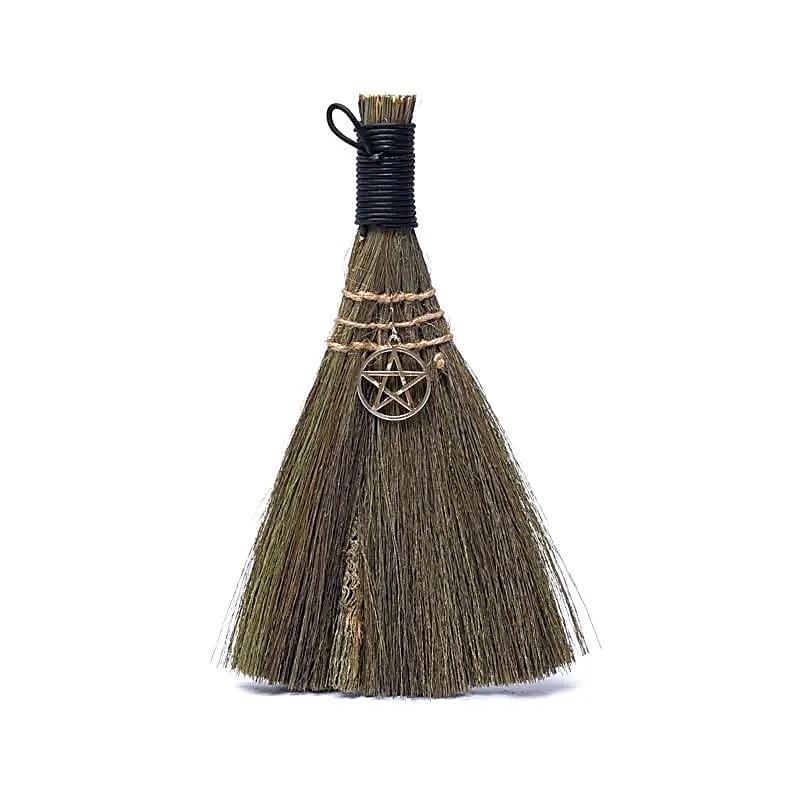 Escoba de la bruja Pentáculo negro