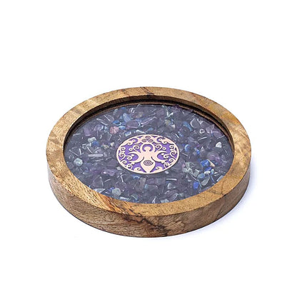 Untersetzer Holz Göttin, Amethyst &amp; Lapislazuli großhandel thumb