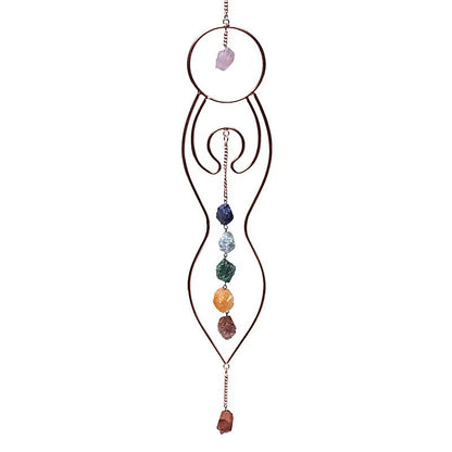 Raamhanger Maangodin & chakra stenen thumb