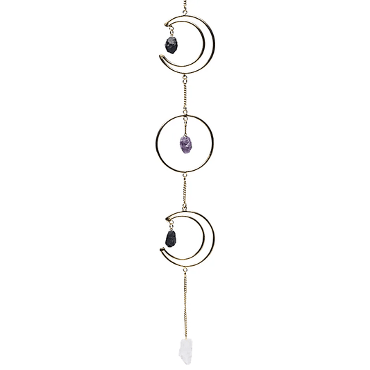 Window hanger moon phases vertical gold coloured