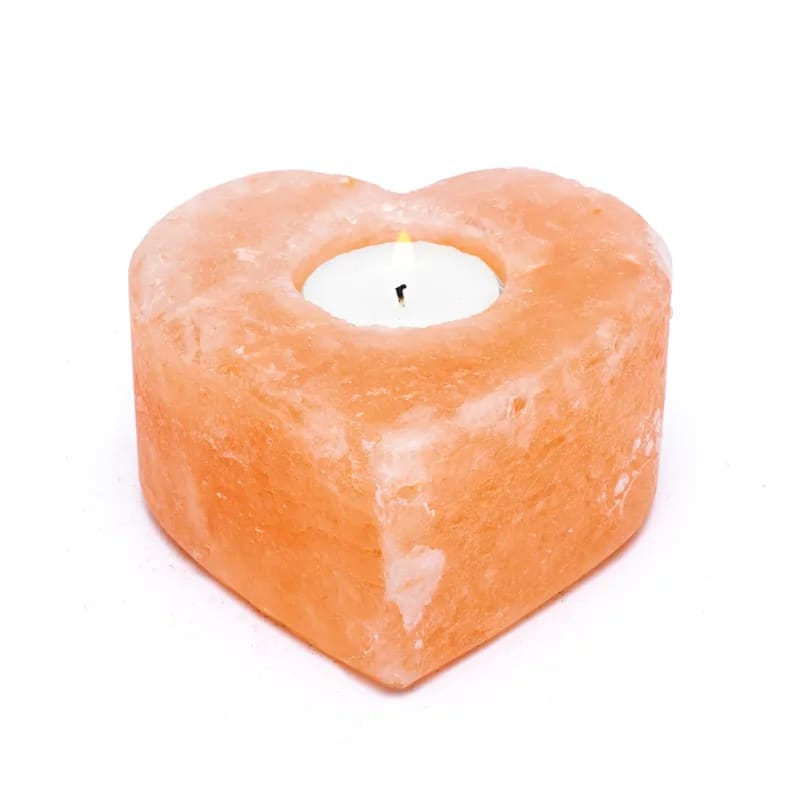 Portalumino in cristalli di sale cuore