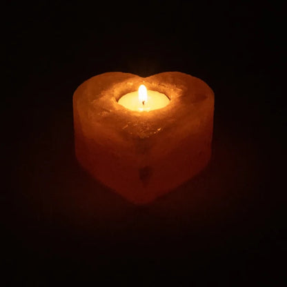 Portalumino in cristalli di sale cuore