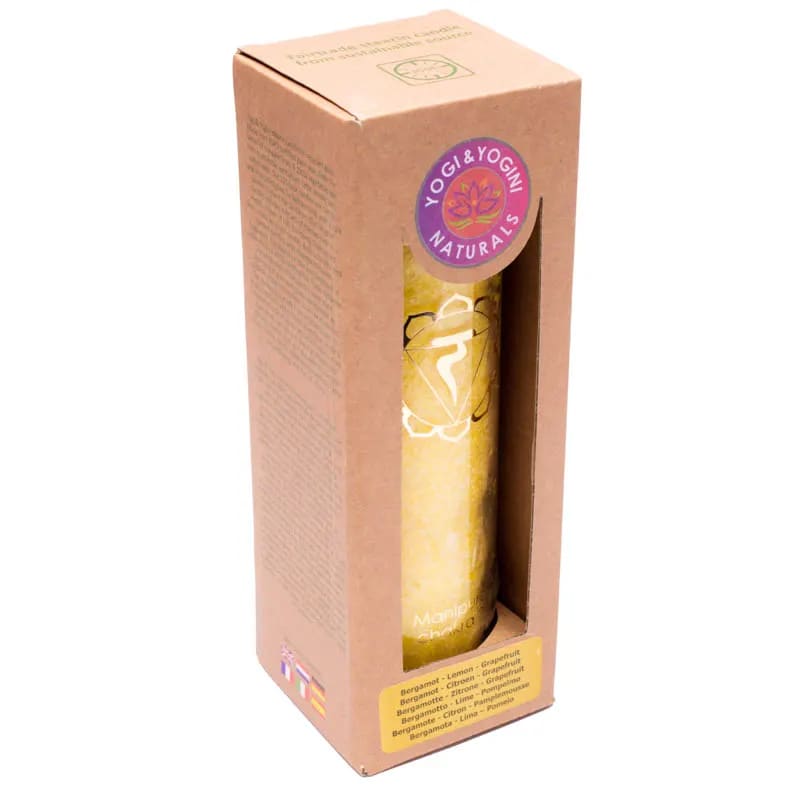 Candela profumata 3° chakra stearina 100 ore