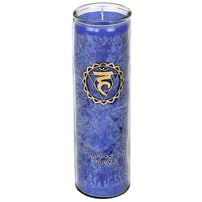 Candela profumata 5° chakra stearina 100 ore