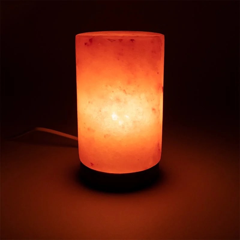 Lampada di sale cilindro con cavo e LED