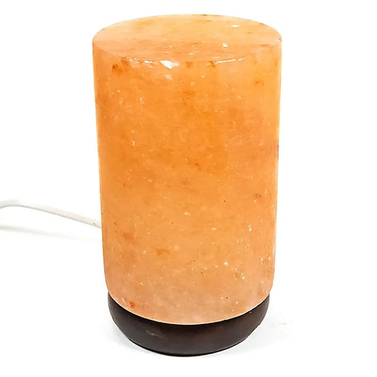 Crystal salt lamp cylinder with cable and LED