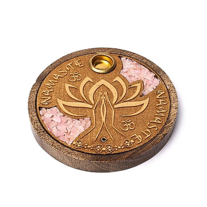 Incense burner sticks & cones Namaste rose quartz thumb