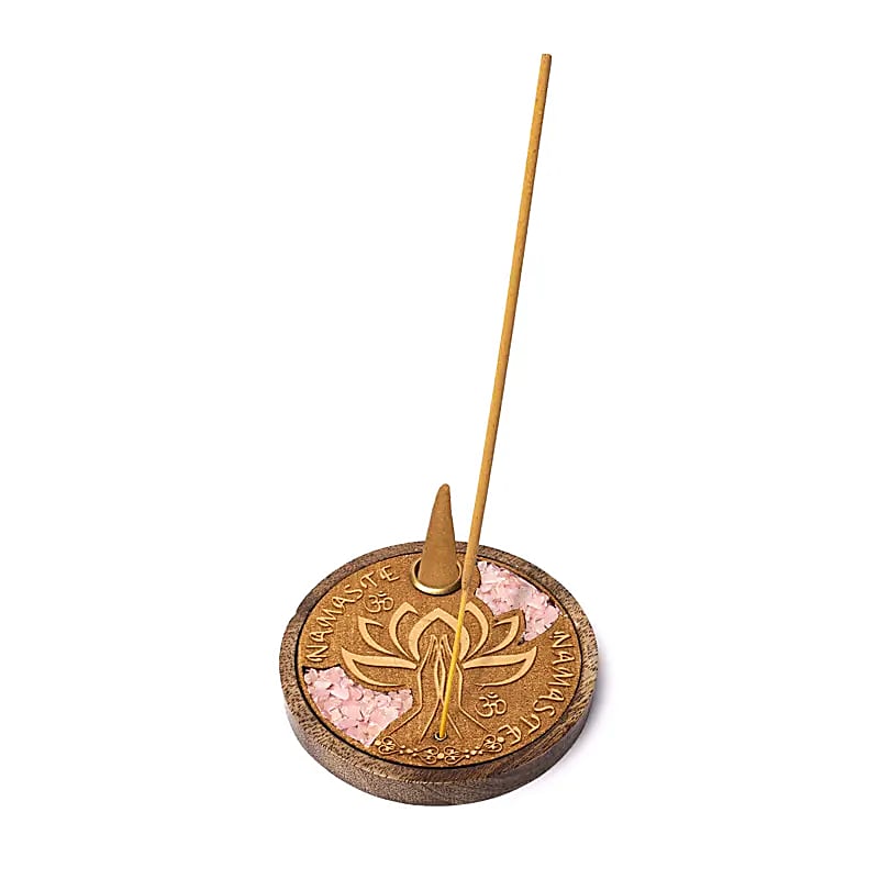 Incense burner sticks &amp; cones Namaste rose quartz wholesale