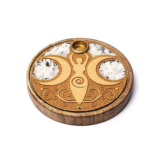 Incense burner sticks & cones moon goddess moonstone