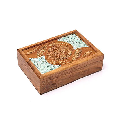 Boîte à tarot ou à bijoux attrape-rêves amazonite thumb