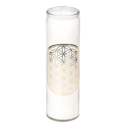Scented stearin candle Flower of Life white thumb