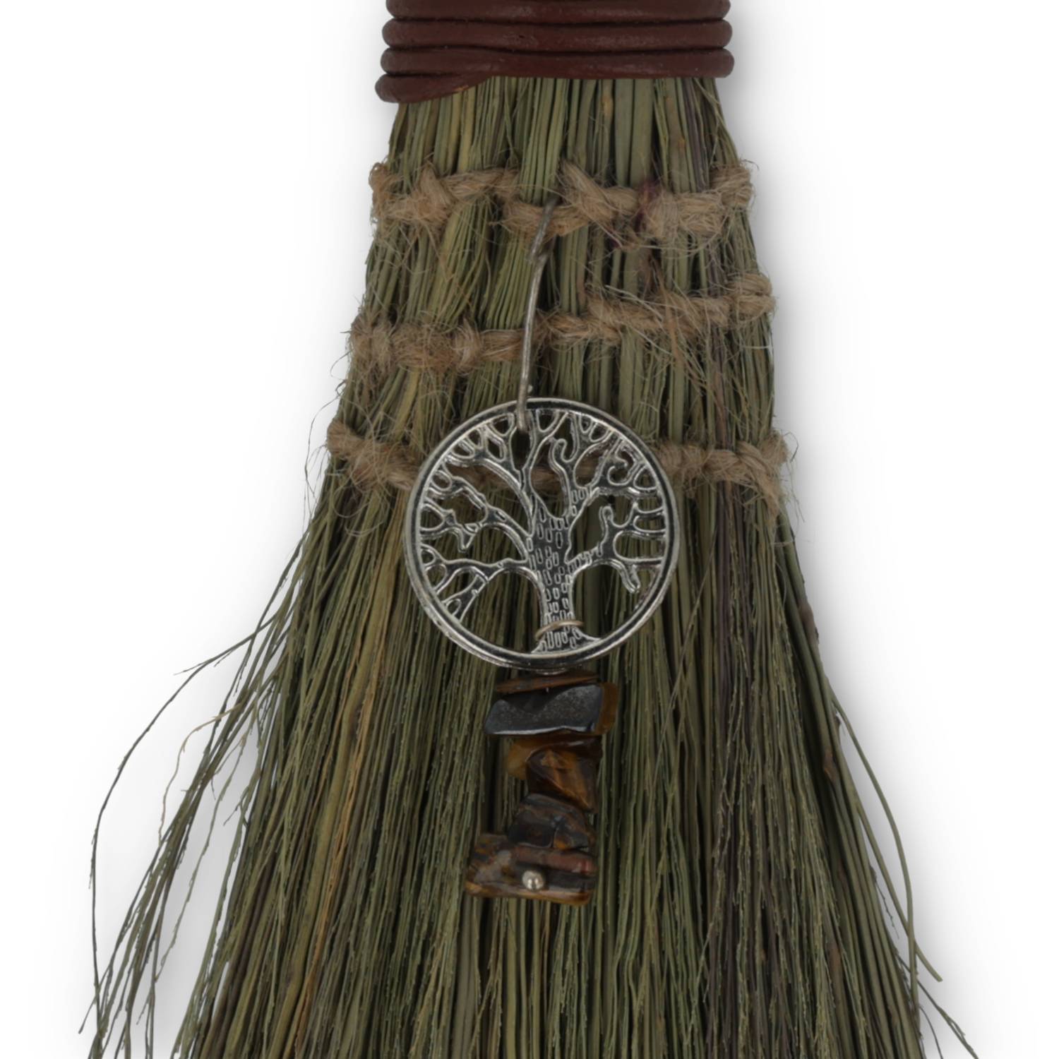 Scopa della strega Tree of Life con chips di occhio di tigre all’ingrosso