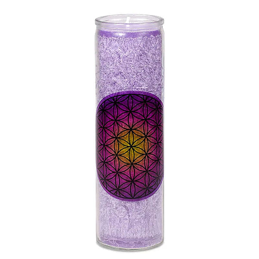 Scented stearin candle Flower of Life purple