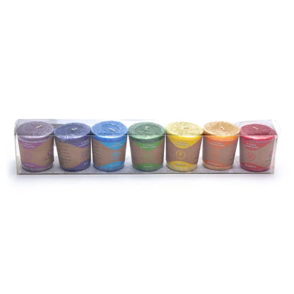 Bougies votives parfumées Chakras confection x7 de gros thumb
