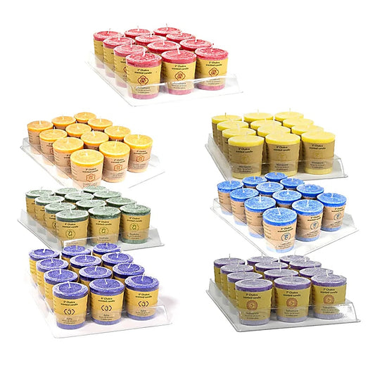 Candele votive dei Chakra alla stearina 7 x 12