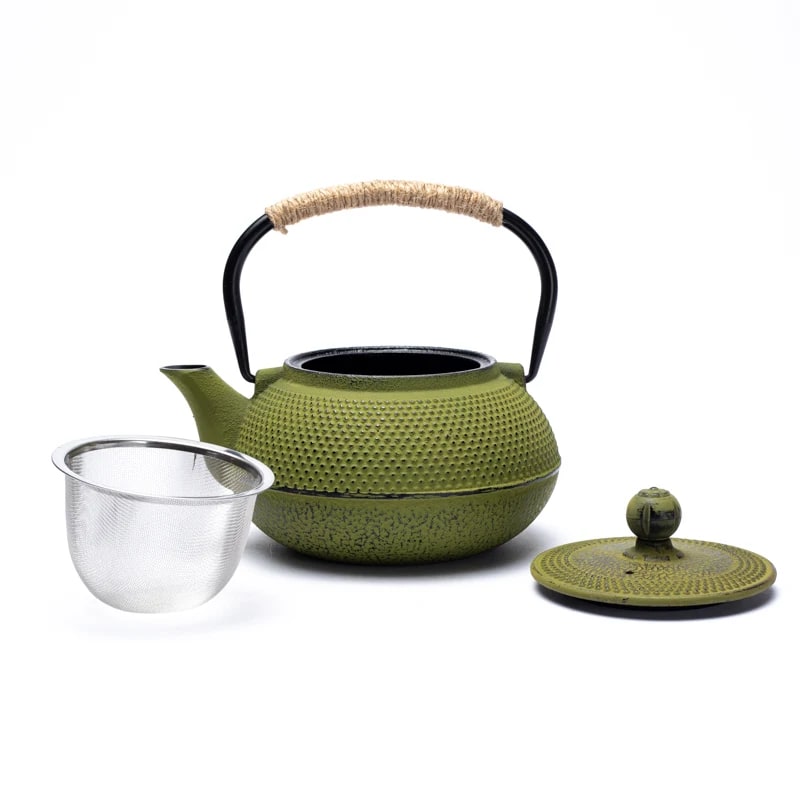 Tetsukyusu emaillierte Teekanne grün in japan. Stil