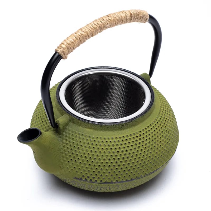 Tetsukyusu emaillierte Teekanne grün in japan. Stil Acryl