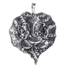 Pendant Ganesh leaf silver colour