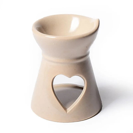 Aromatic wax burner heart beige