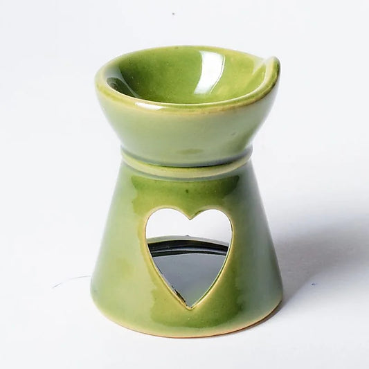 Aromatic wax burner heart green