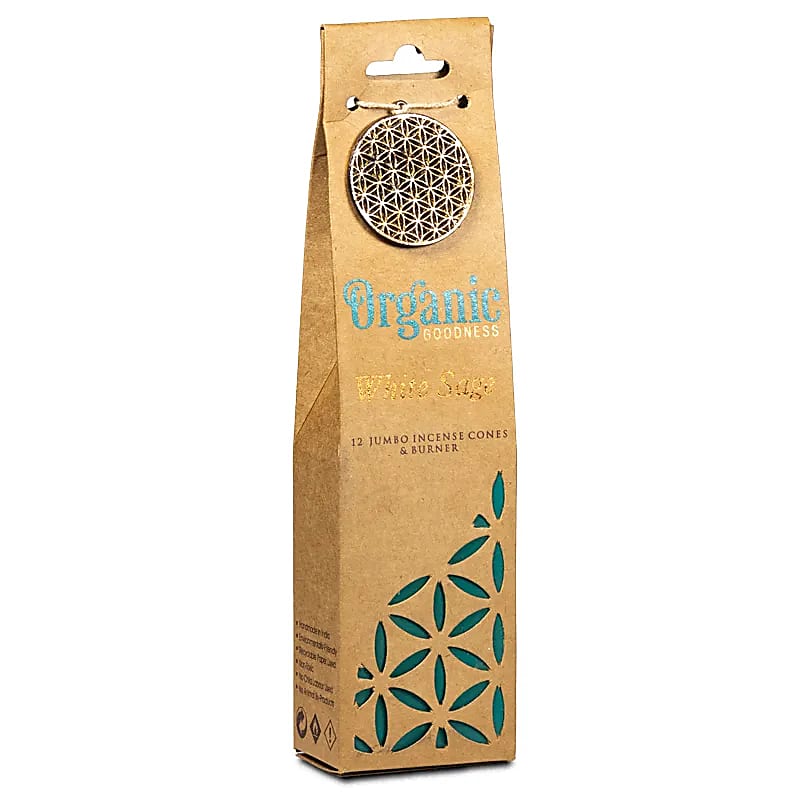 Organic Goodness Weißer Salbei Weihrauchkegel +Halter