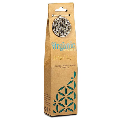 Organic Goodness Weißer Salbei Weihrauchkegel +Halter thumb