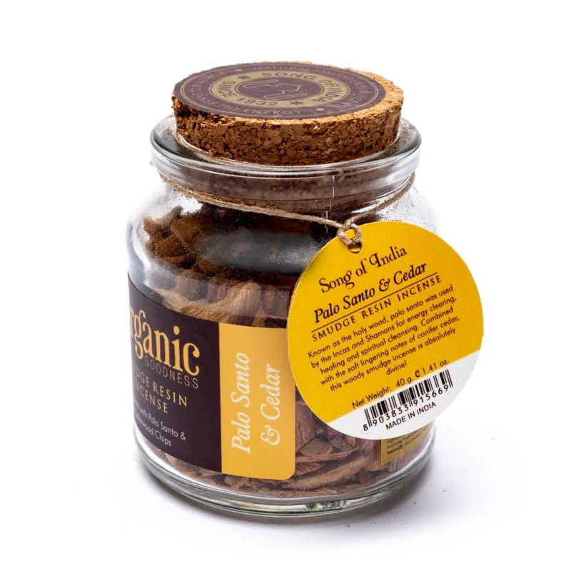 Resina de incienso smudge de palo santo y cedro