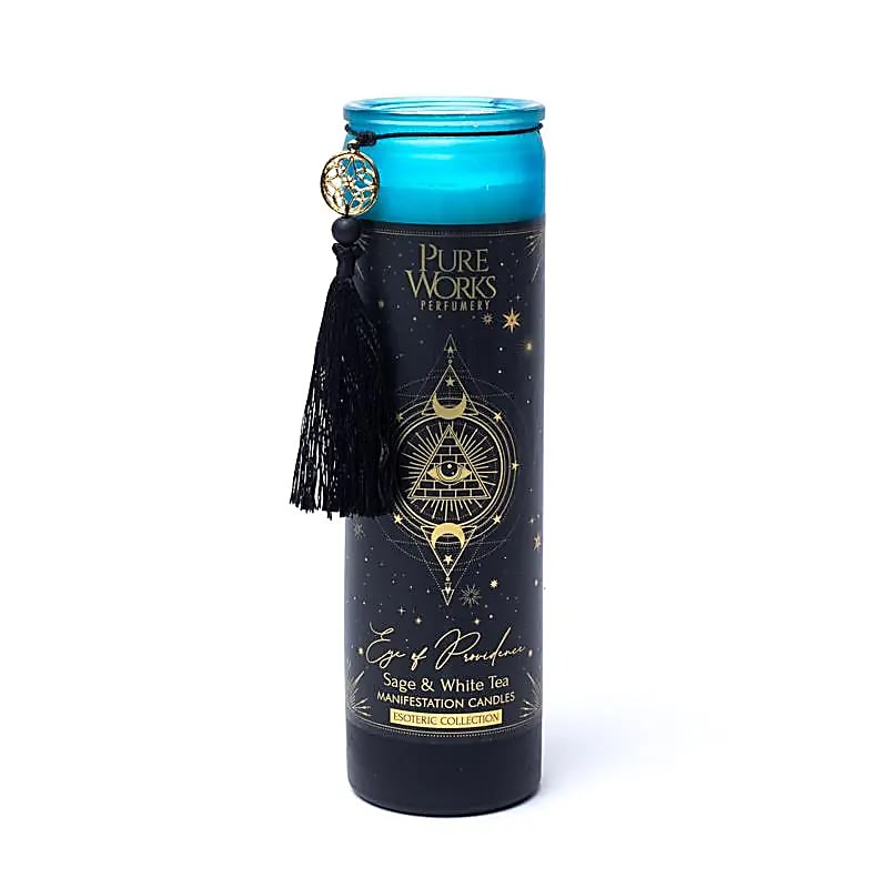 Candela d'intenti Eye of Providence in vetro con nappina