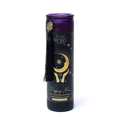 Vela Manifestation Purifying Moon en vidrio con borla thumb