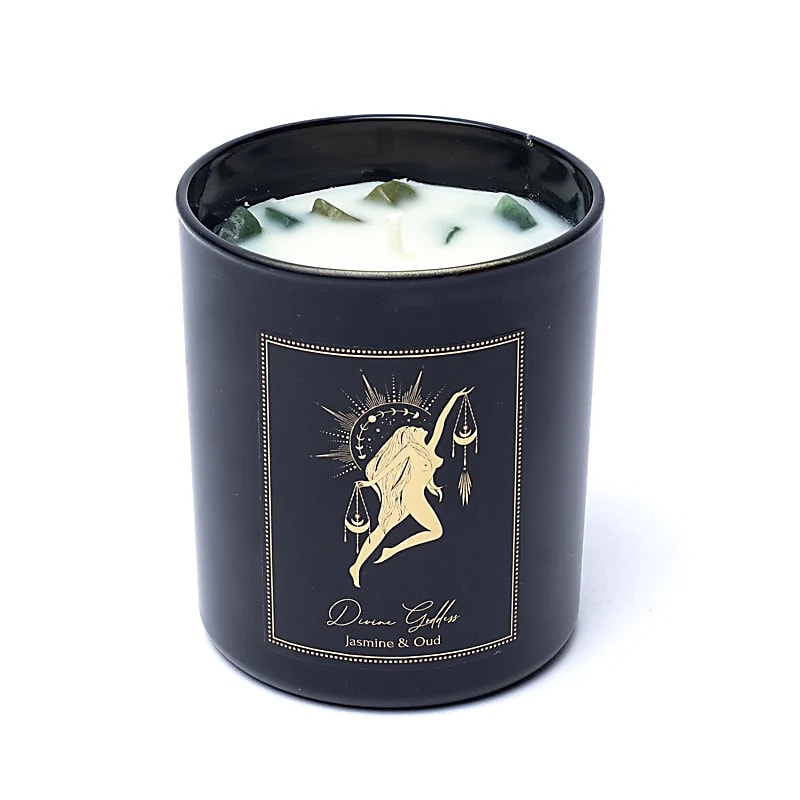Comprar Manifestatiekaars Divine Goddess in glas met deksel