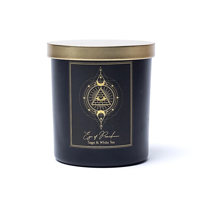 Manifestation candle Eye of Providence in glass with lid wholesale