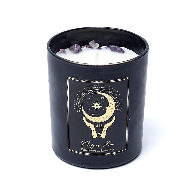 Vela Manifestation Purifying Moon en vidrio con tapa
