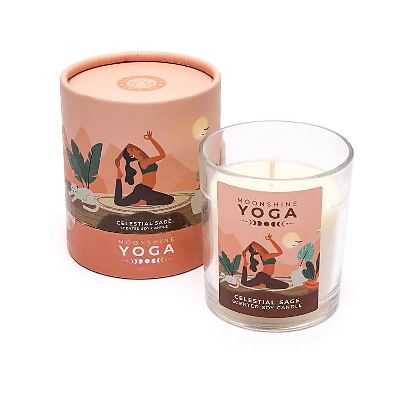 Bougie en cire de soja Moonshine Yoga Sauge Céleste