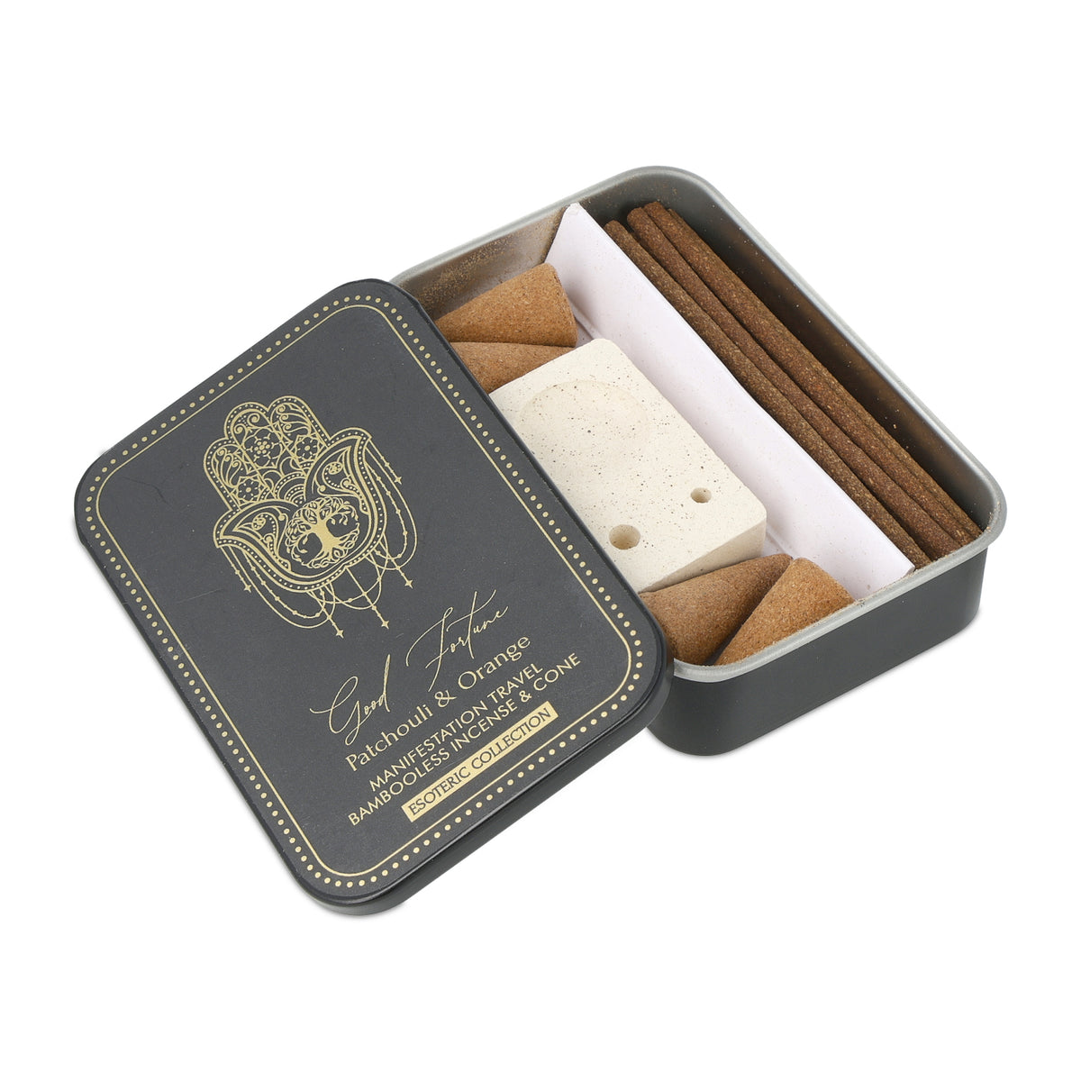 Räucherwerk Esoteric Collection Good Fortune &amp; Halter in Schiebedose aus Blech großhandel