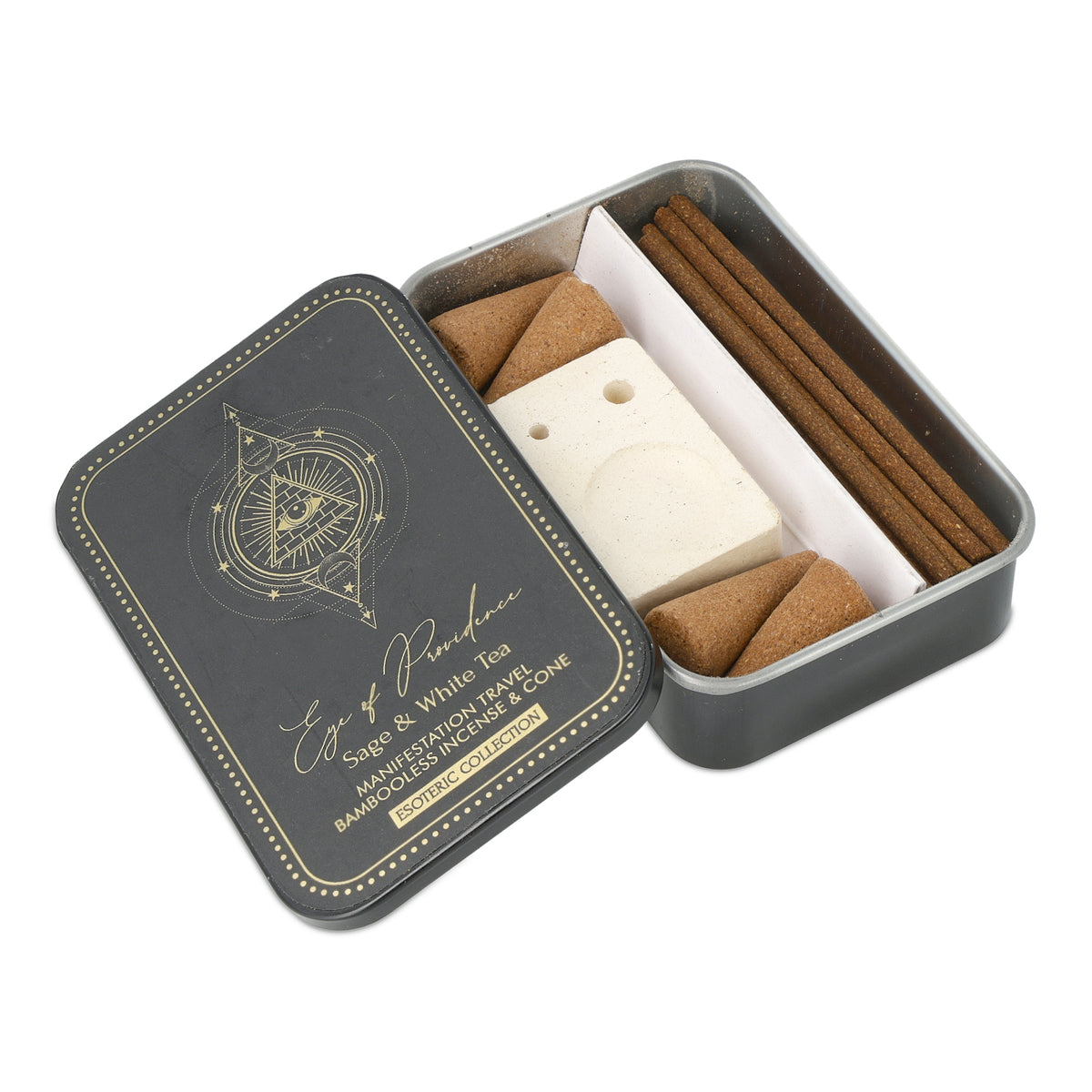 Räucherwerk Esoteric Collection Eye of Providence & Halter in Schiebedose aus Blech