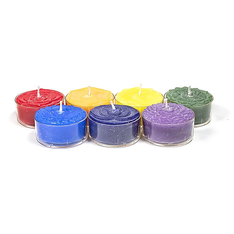 Chakra scented tea light candles set of 7