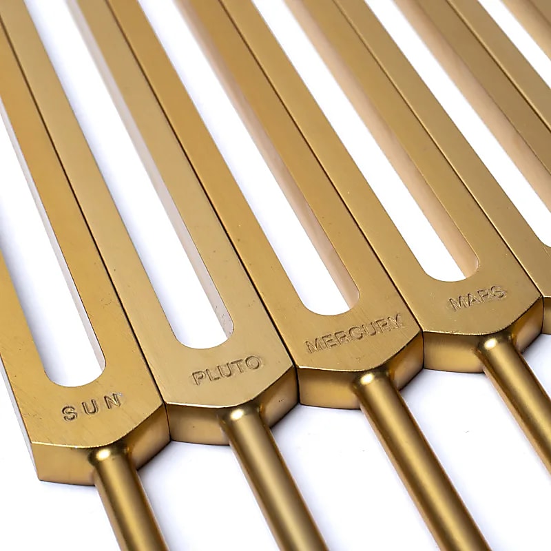Stimmgabel-Set Cosmic Octave goldfarben ungewichtet