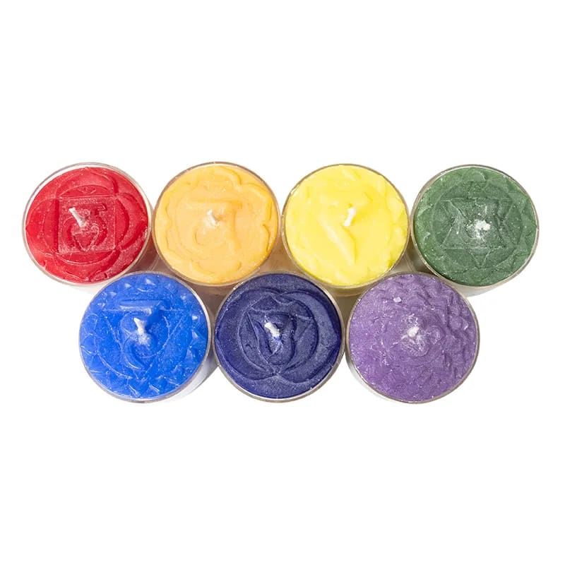 Chakra scented tea light candles set of 7