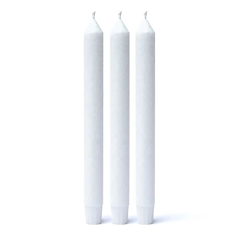 Bougie de table non parfumée stéarine blanche