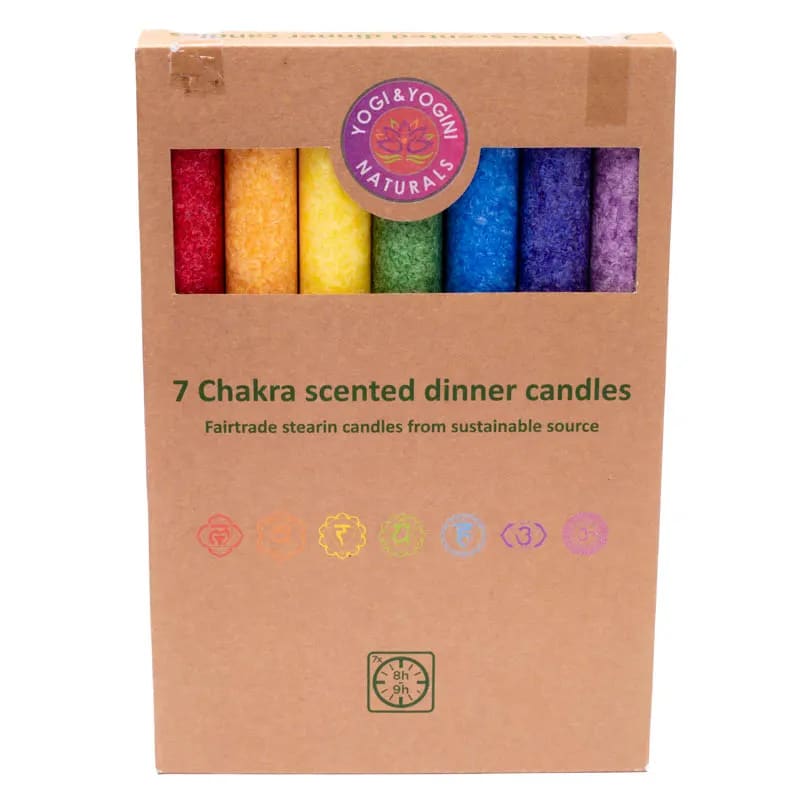 Buy Scented dinner candles chakra set of 7